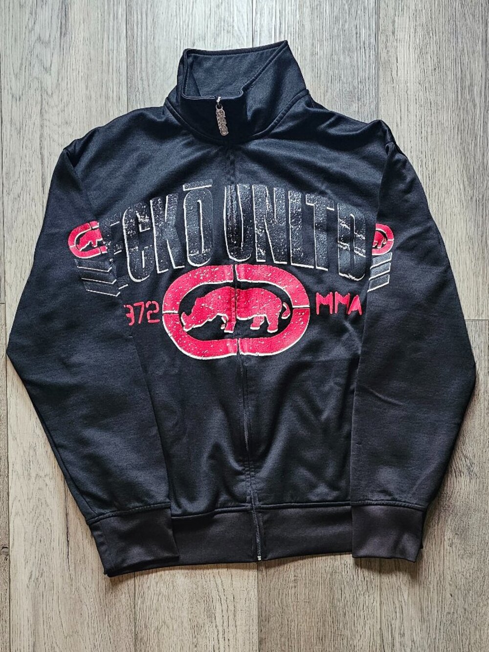 Vintage Y2K Ecko Unltd MMA Zip Up Track Jacket Black Men´s Size Large